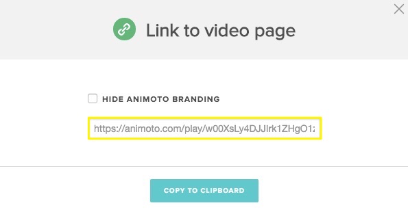 Animoto link creator