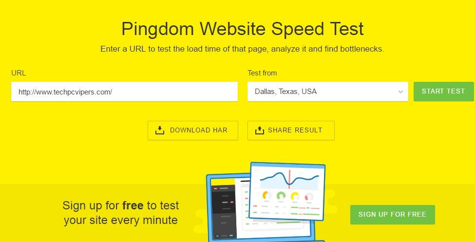 Website speed tool