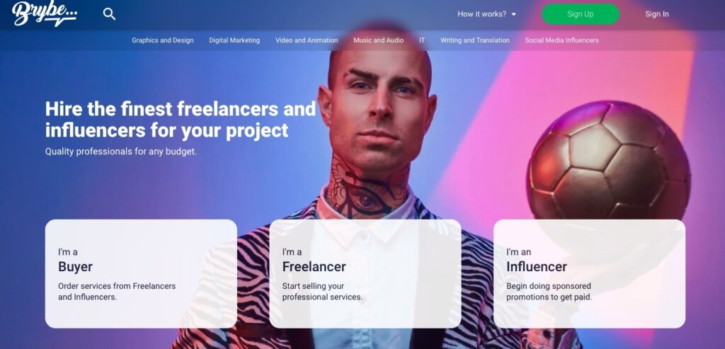 Brybe Marketplace for Buyers, Freelancers and Influencers