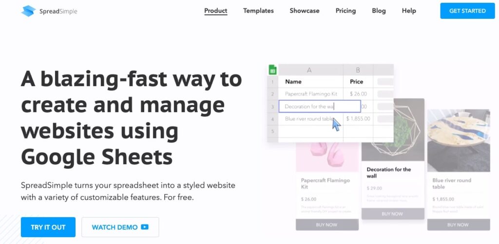 SpreadSimple - Create a Website from Google Sheets