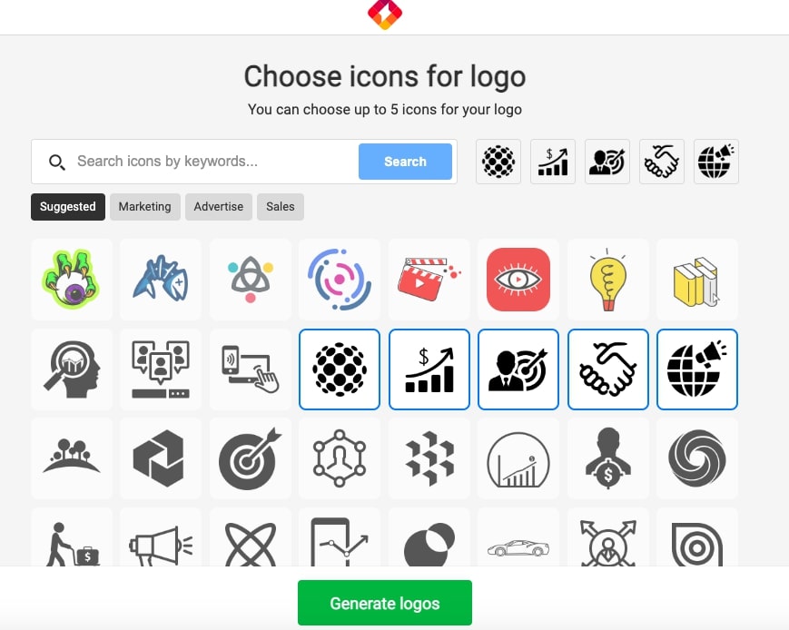Choose icons for logo