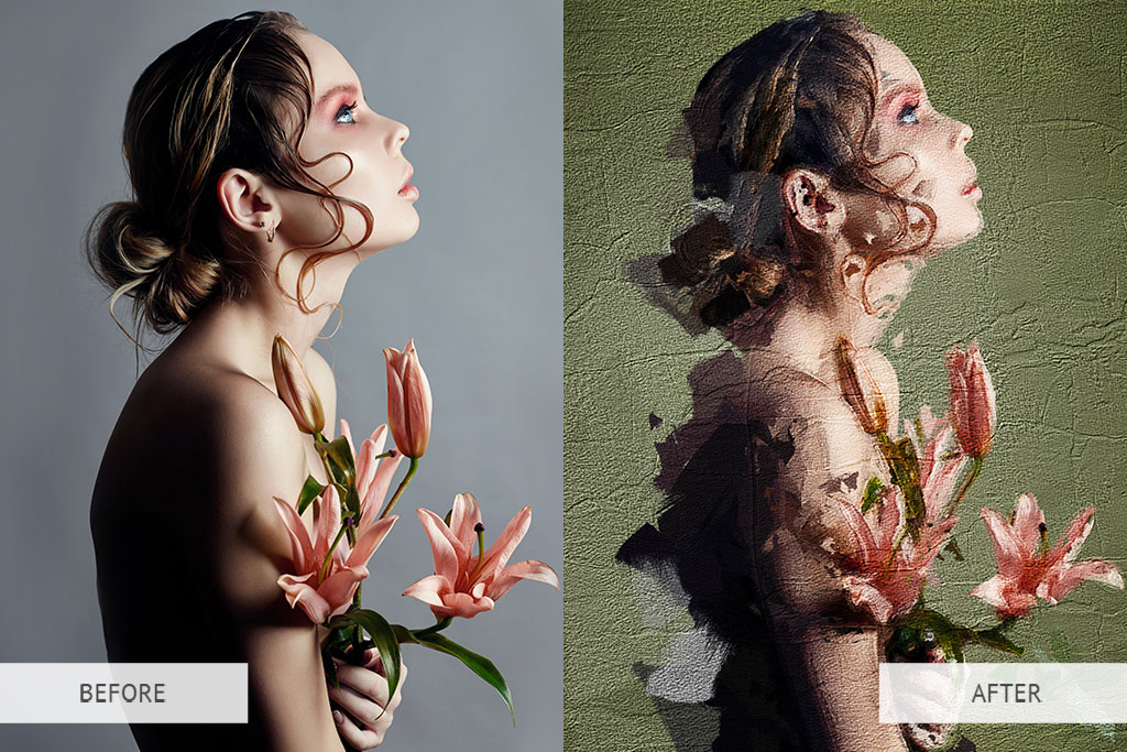 Oil Painting Glitch Effect Photoshop Actions