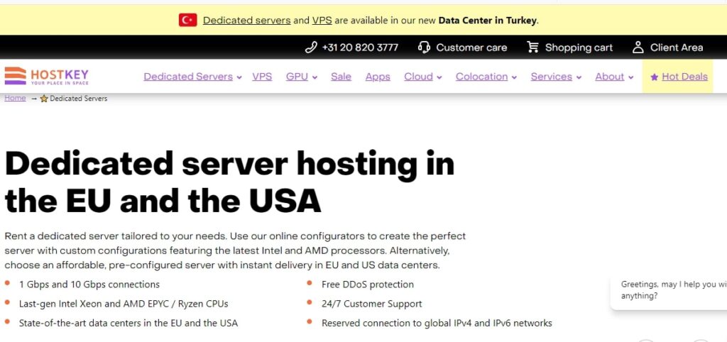 Dedicated Server Hosting in the EU & USA  - Hostkey